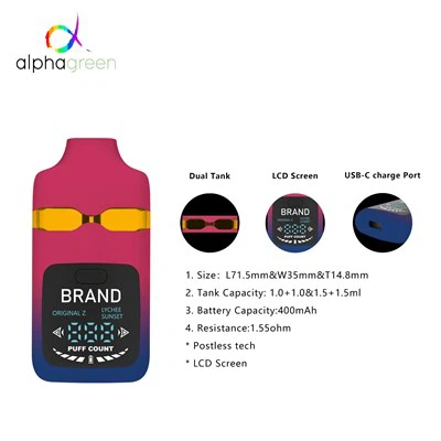 Umair Dual Vaporizer Ola Tiubh Postless Le Blinkers Scáileáin